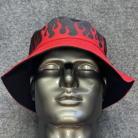 Bucket Hat - Flames, Novelty Hat, Reversible, Hippie Hat Guy Fieri Inspired Rare - Picture 1 of 8